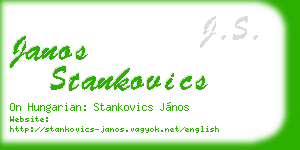 janos stankovics business card
