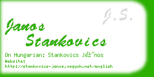 janos stankovics business card